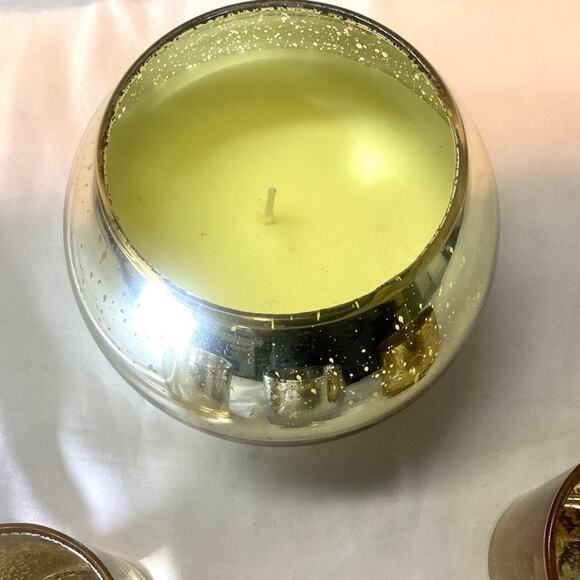 Set of Candle in Spherical Glass and 3 Tealight Votives - Picture 6 of 6